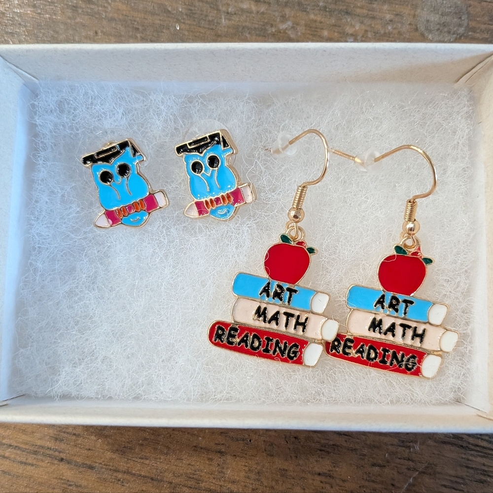 Teacher-Themed Earring Set